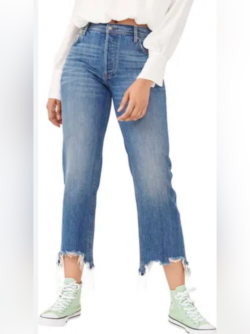 We The Free Maggie Ripped Crop Straight Leg Jeans